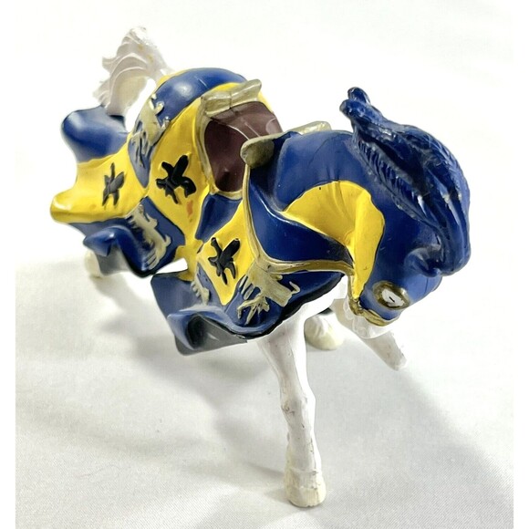 2002 Papo Medieval Knight Blue and Gold Jousting Horse Vintage Toy - Picture 2 of 10